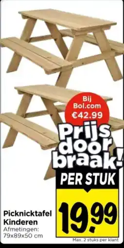 Vomar Voordeelmarkt Picknicktafel Kinderen aanbieding