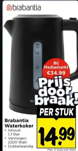Vomar Voordeelmarkt Brabantia waterkoker aanbieding
