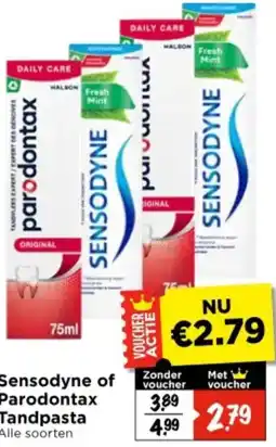Vomar Voordeelmarkt Sensodyne of parodontax tandpasta aanbieding