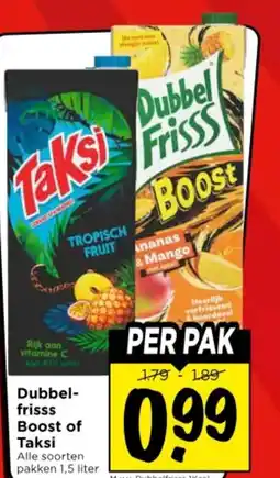 Vomar Voordeelmarkt Dubbel frisss boost of taksi aanbieding