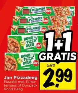 Vomar Voordeelmarkt Jan Pizzadeeg Pizzakit met aanbieding