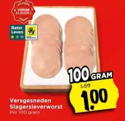Vomar Voordeelmarkt Versgesneden slagersleverworst aanbieding