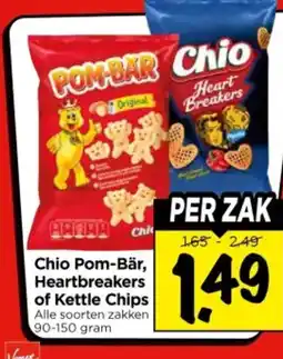 Vomar Voordeelmarkt Chio pom bär, heartbreakers of kettle chips aanbieding