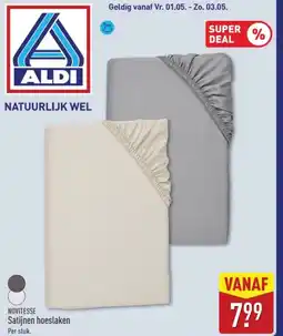 ALDI Satijnen hoeslaken aanbieding