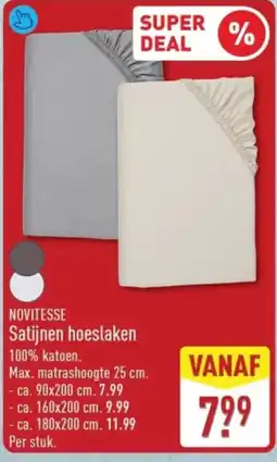 ALDI Novitesse satijnen hoeslaken aanbieding