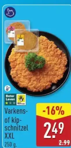ALDI Varken of kip schnitzel xxl aanbieding