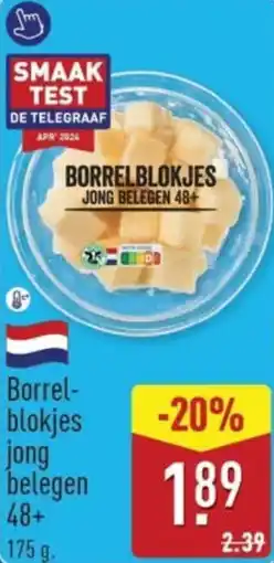 ALDI Borrelblokjes jong belegen 48+ aanbieding