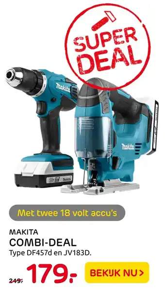 Praxis Makita Combi-Deal Type DF457d en JV183D aanbieding