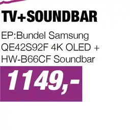 EP EP:Bundel Samsung QE42S92F 4K OLED + HW‑B66CF Soundbar aanbieding