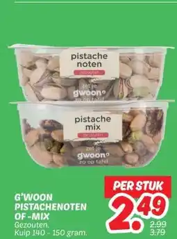 Dekamarkt G'WOON PISTACHENOTEN OF-MIX aanbieding
