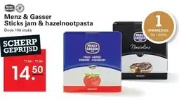Sligro Menz & Gasser Sticks jam & hazelnootpasta aanbieding