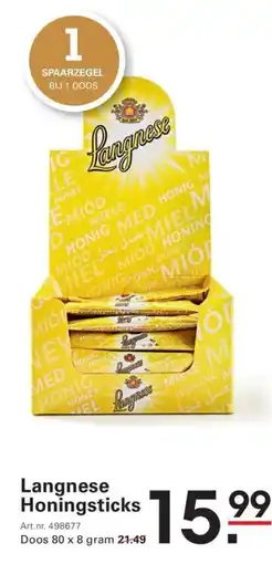 Sligro Langnese Honingsticks aanbieding