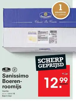 Sligro Sanissimo Boeren- roomijs aanbieding