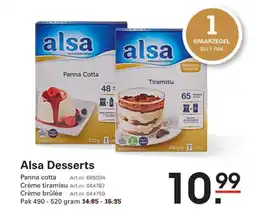 Sligro Alsa Desserts aanbieding