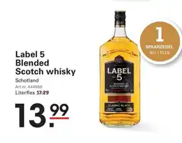 Sligro Label 5 Blended Scotch whisky aanbieding
