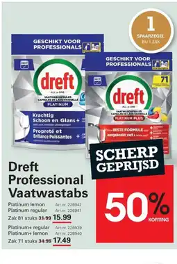 Sligro Dreft Professional Vaatwastabs aanbieding