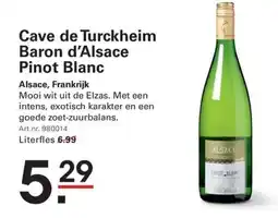 Sligro Cave de Turckheim Baron d'Alsace Pinot Blanc aanbieding