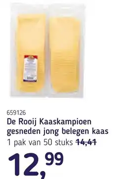 Van Hoeckel De Rooij Kaaskampioen gesneden jong belegen kaas aanbieding