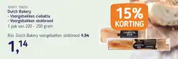 Van Hoeckel Dutch bakery voorgebakken ciabatta, voorgebakken stokbrood aanbieding