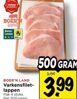 Vomar Voordeelmarkt BOER'N LAND Varkensfilet- lappen aanbieding