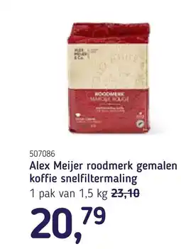 Van Hoeckel Alex Meijer roodmerk gemalen koffie snelfiltermaling aanbieding