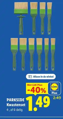 Lidl Parkside Kwastenset aanbieding