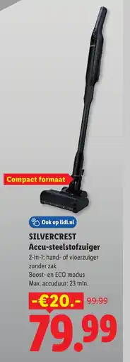Lidl Silvercrest accu-steelstofzuiger aanbieding
