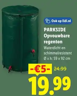 Lidl Parkside Opvouwbare regenton aanbieding