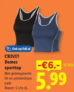 Lidl Crivit dames sporttop aanbieding