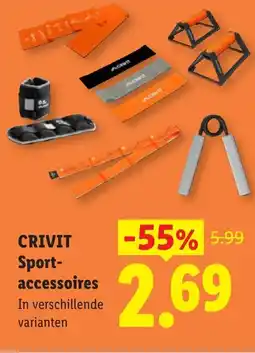 Lidl Crivit sport- accessoires aanbieding