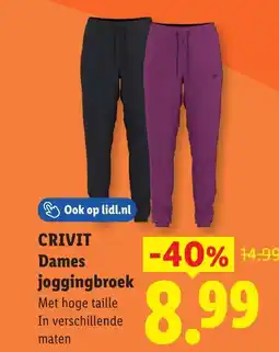 Lidl Crivit dames joggingbroek aanbieding