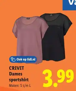 Lidl Crivit dames sportshirt aanbieding
