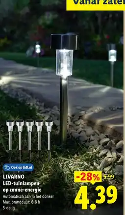 Lidl Livarno LED-tuinlampen op zonne-energie aanbieding