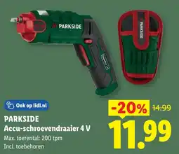 Lidl Parkside Accu-schroevendraaier 4 V aanbieding