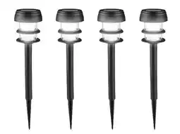 Lidl LIVARNO 4 LED-tuinlampen op zonne-energie aanbieding