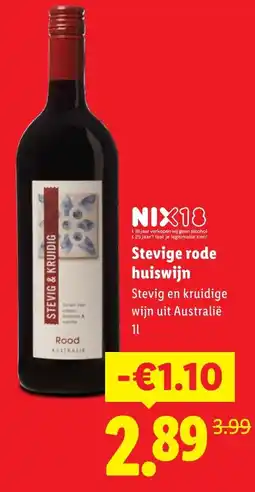 Lidl Stevige rode Huiswijn aanbieding