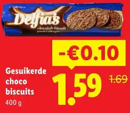 Lidl Gesuikerde choco biscuits aanbieding
