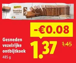 Lidl Gesneden vezelrijke ontbijtkoek aanbieding