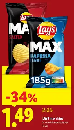 Lidl Lays max chips aanbieding
