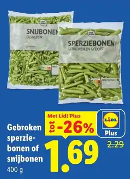 Lidl Gebroken sperziebonen of snijbonen aanbieding