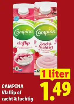 Lidl Campina Vlaflip of Zacht & Luchtig aanbieding