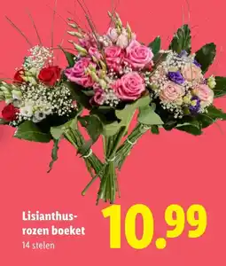 Lidl Lisianthus Rozen Boeket aanbieding