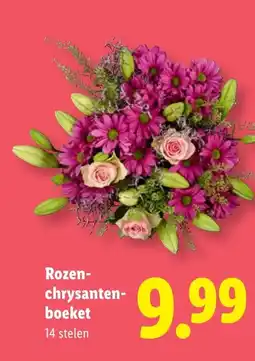 Lidl Rozen Chrysanten Boeket aanbieding