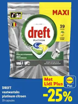 Lidl Dreft vaatwastabs platinum citroen aanbieding