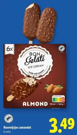 Lidl Roomijsjes Amandel aanbieding