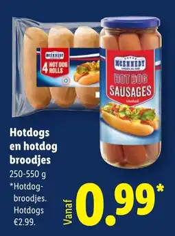 Lidl Hotdogs en Hotdog Broodjes aanbieding