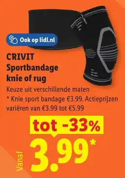 Lidl Crivit Sportbandage Knie of Rug aanbieding