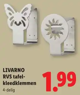 Lidl Livarno RVS Tafel Kleedklemmen aanbieding