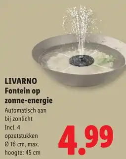 Lidl Livarno Fontein op Zonne Energie aanbieding