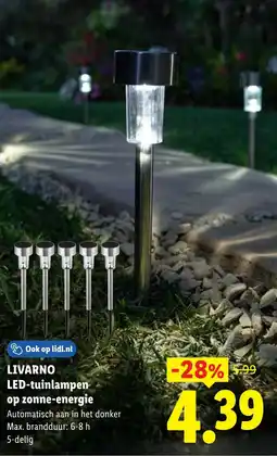 Lidl Livarno LED Tuinlampen op Zonne Energie aanbieding